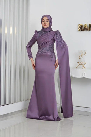 Noura Tesettür Abiye - FioraofDress - tesettur - abiye - 48 - erguvan - hijab - evening - dress