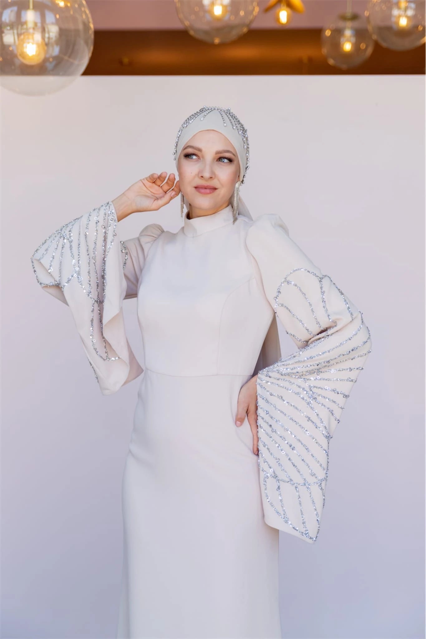 Noursema Tessetür Abiye Siyah - FioraofDress - tesettur - abiye - 38 - BEJ - hijab - evening - dress