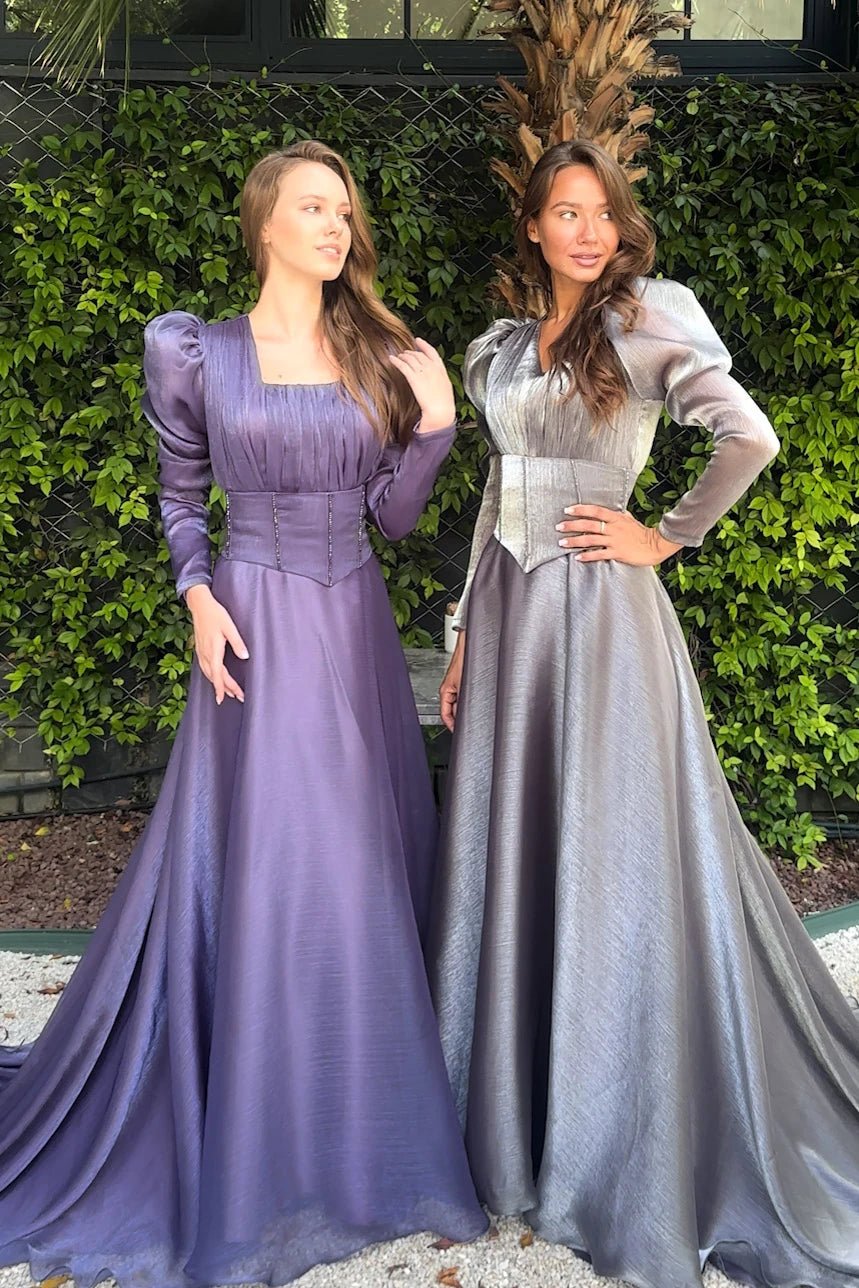 Ophelia - FioraofDress - tesettur - abiye - gri - 36 - hijab - evening - dress