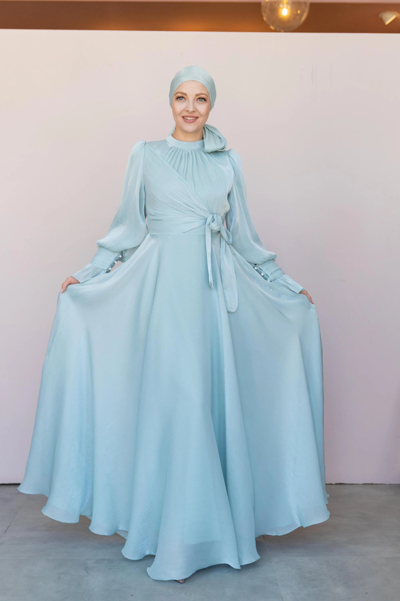 Orkide Tesettur Abiye - FioraofDress - tesettur - abiye - 38 - mint yeşili - hijab - evening - dress