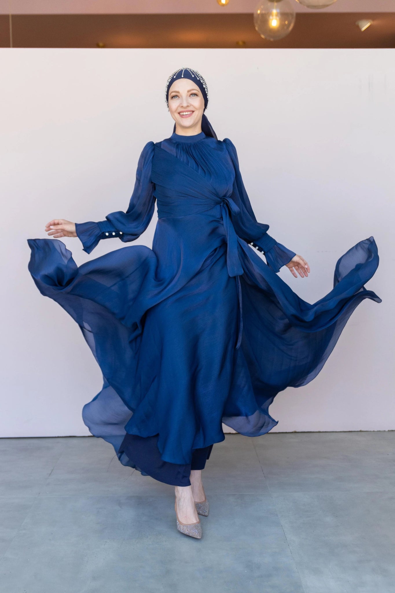 Orkide Tesettur Abiye - FioraofDress - tesettur - abiye - 38 - lacivert - hijab - evening - dress