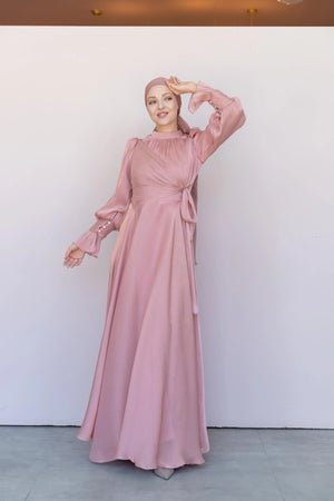 Orkide Tesettur Abiye - FioraofDress - tesettur - abiye - 38 - Somon - hijab - evening - dress