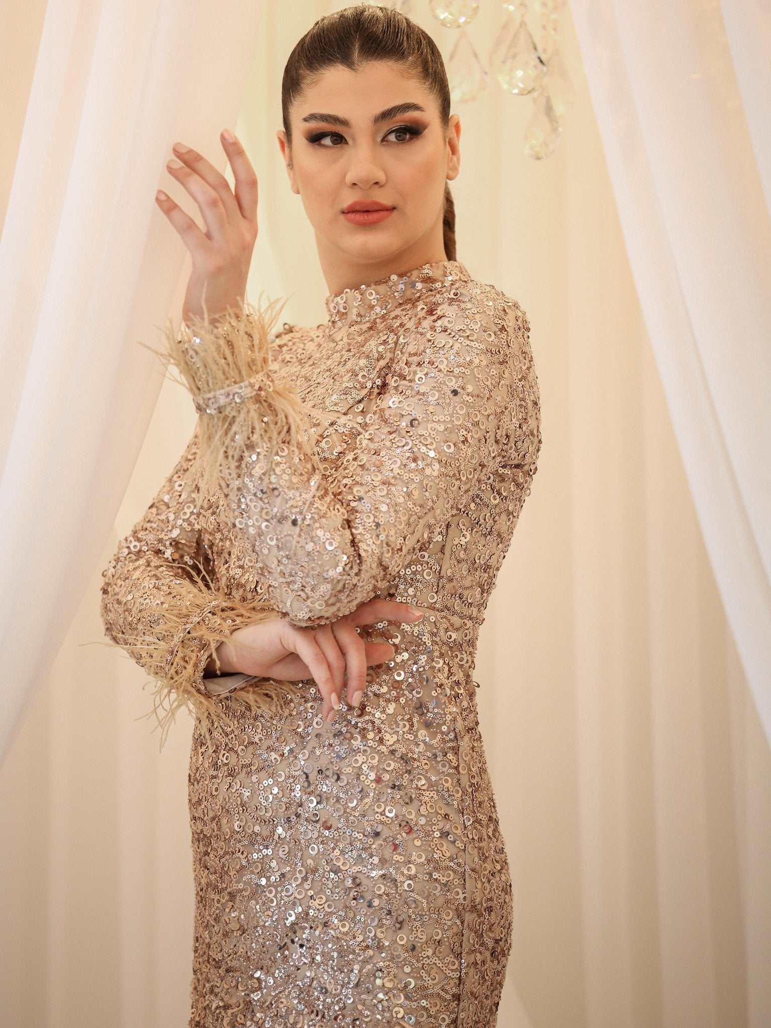 Paris Tesettür Abiye - FioraofDress - tesettur - abiye - 48 - GOLD - hijab - evening - dress