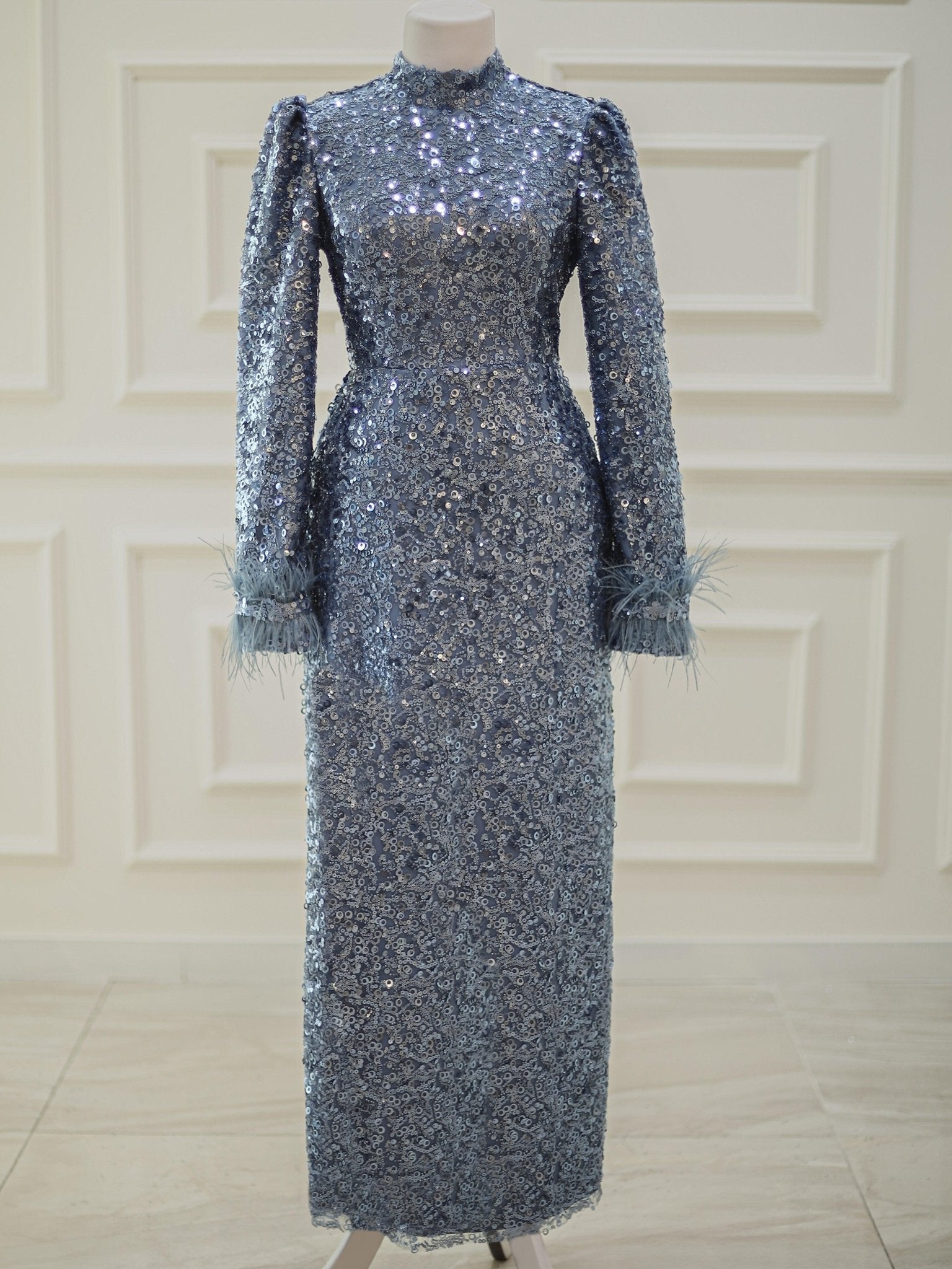 Paris Tesettür Abiye - FioraofDress - tesettur - abiye - 48 - indigo - hijab - evening - dress