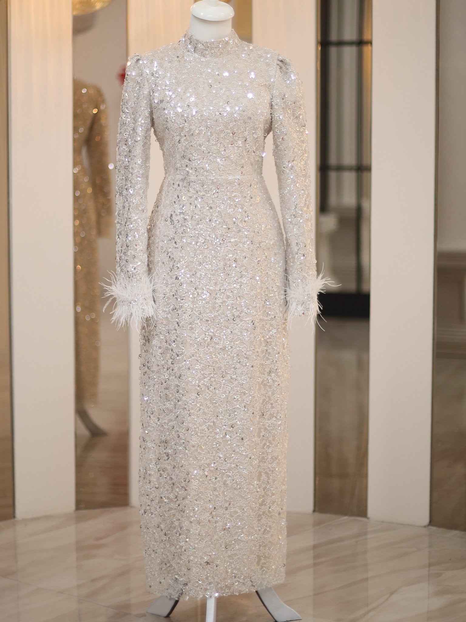 Paris Tesettür Abiye - FioraofDress - tesettur - abiye - 48 - BEJ - hijab - evening - dress