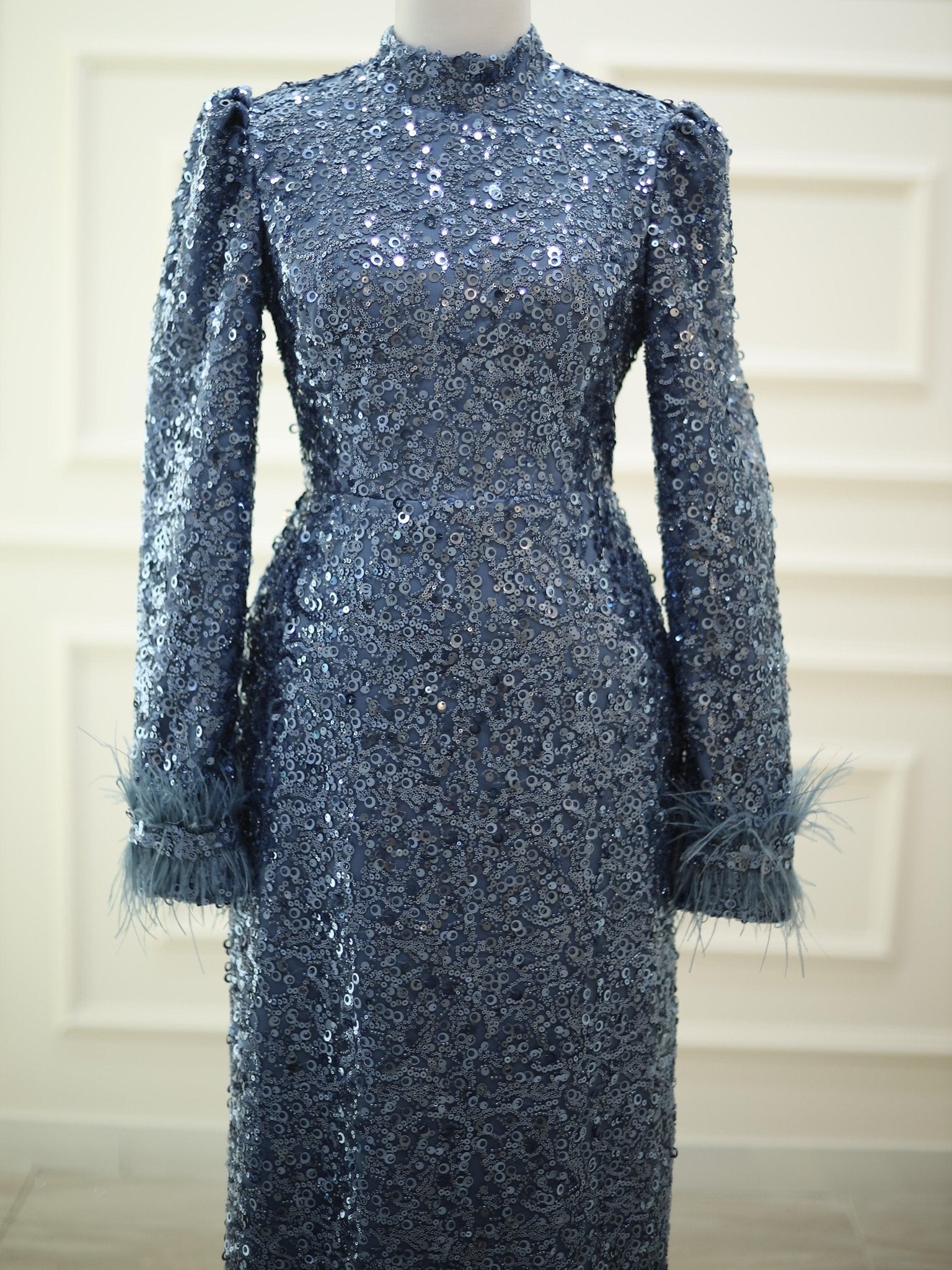 Paris Tesettür Abiye - FioraofDress - tesettur - abiye - 48 - indigo - hijab - evening - dress