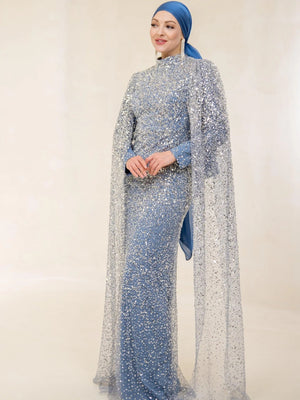 Parla Tesettür Abiye - FioraofDress - tesettur - abiye - 48 - Mavii - hijab - evening - dress