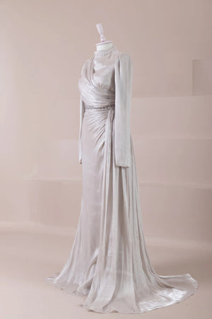 Perla Tesettür Abiye - FioraofDress - tesettur - abiye - BEJ - 38 - hijab - evening - dress