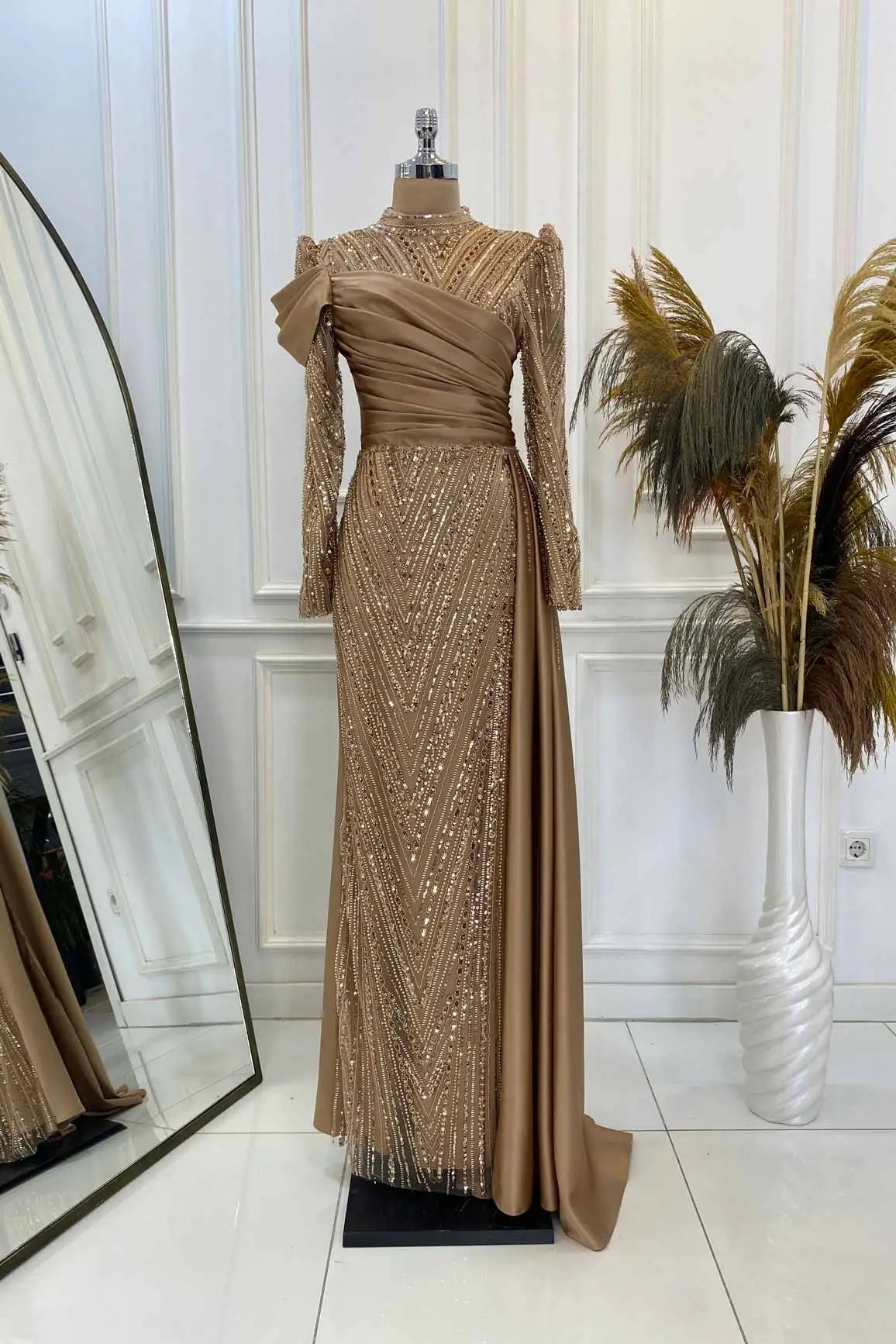 Raissa Tesettür Abiye - FioraofDress - tesettur - abiye - rose - 38 - hijab - evening - dress