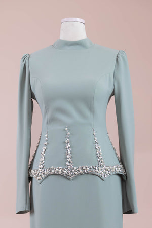 Ranya Tesettür Abiye - FioraofDress - tesettur - abiye - mint - 38 - hijab - evening - dress