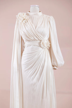 Rosavé Tesettür Abiye - FioraofDress - tesettur - abiye - krem - 38 - hijab - evening - dress