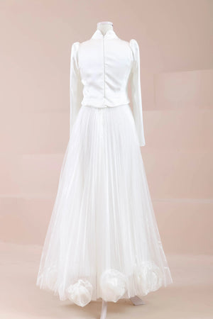 Rozya Tesettür Abiye - FioraofDress - tesettur - abiye - Beyaz - 38 - hijab - evening - dress