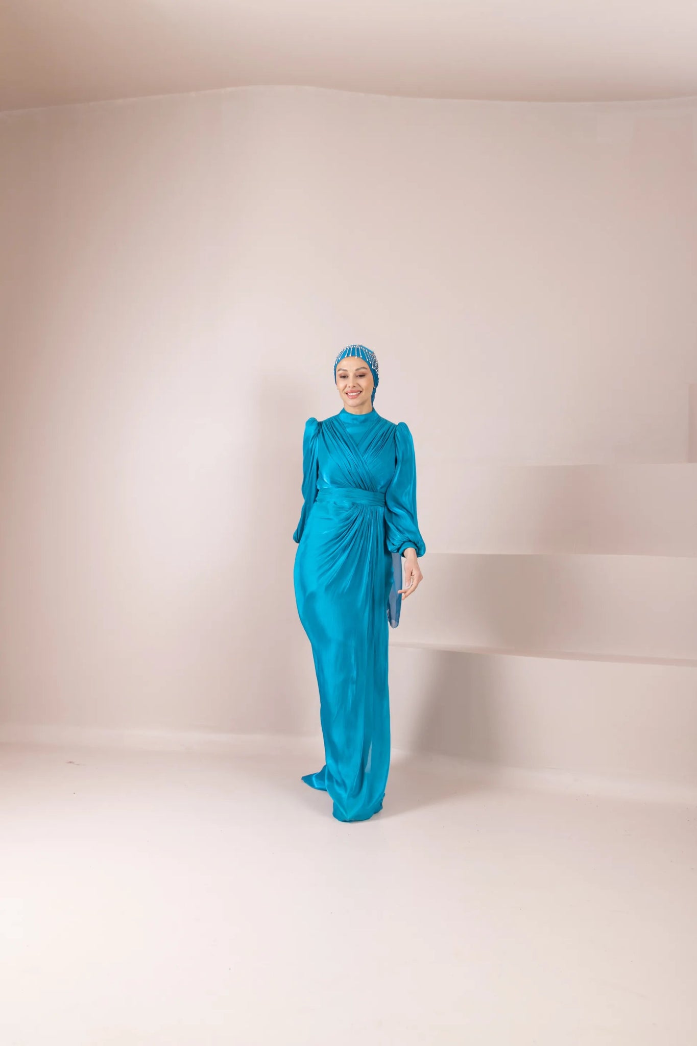 Safir Tesettür Abiye - FioraofDress - tesettur - abiye - PETROL - 38 - hijab - evening - dress