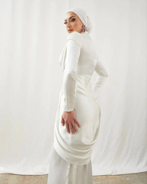 Sanem Ekru Tesettür Abiye - FioraofDress - tesettur - abiye - 44 - Ekru - hijab - evening - dress