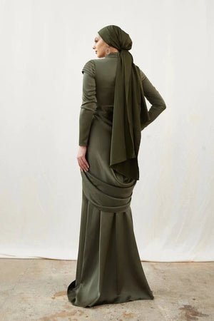 Sanem Haki Tesettür Abiye - FioraofDress - tesettur - abiye - 44 - haki - hijab - evening - dress