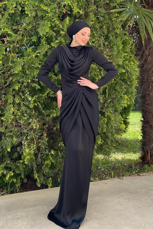 Sanem Tesettür Abiye - FioraofDress - tesettur - abiye - 44 - Siyahh - hijab - evening - dress