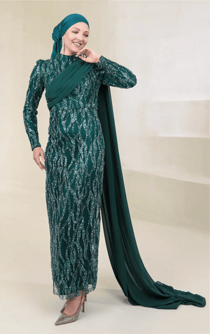 Sare Tesettür Abiye - FioraofDress - tesettur - abiye - Yeşil - 38 - hijab - evening - dress
