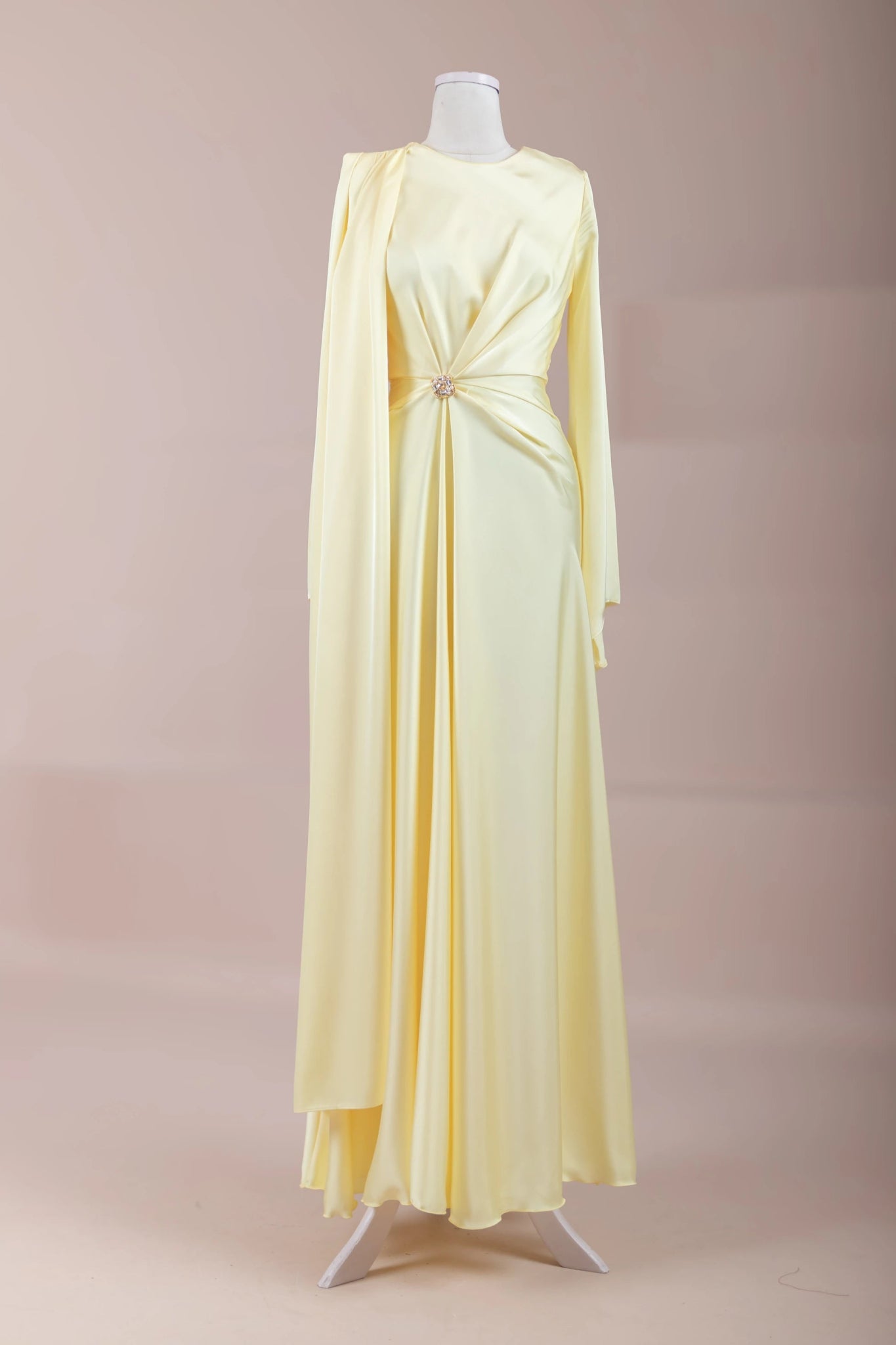 Satenya Tesettür Abiye - FioraofDress - tesettur - abiye - Sarı - 38 - hijab - evening - dress