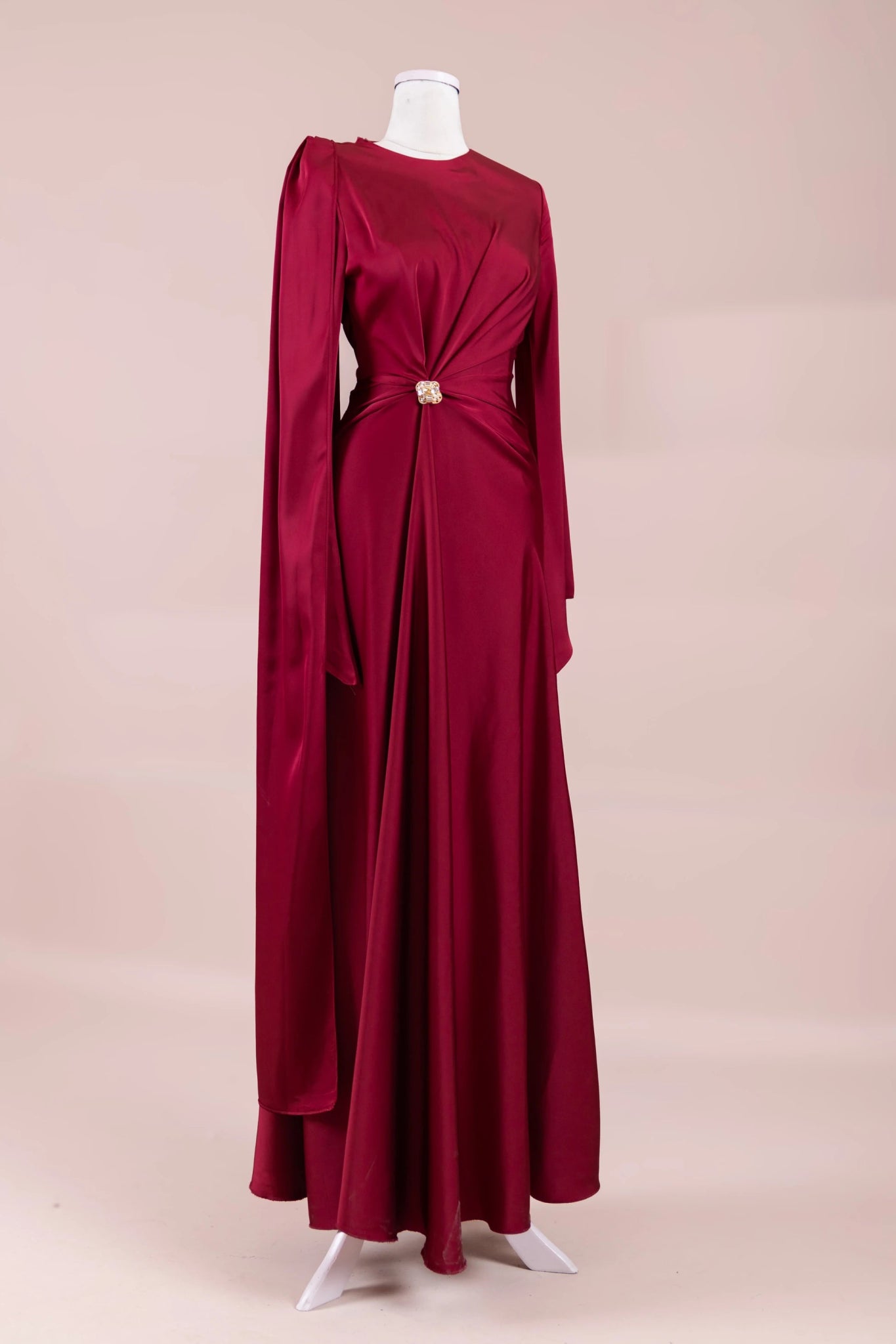 Satenya Tesettür Abiye - FioraofDress - tesettur - abiye - BORDO - 38 - hijab - evening - dress