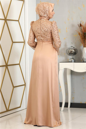Şehrazat Tesettür Abiye Somon - FioraofDress - tesettur - abiye - 48 - hijab - evening - dress