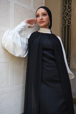 Şehrazat Tesettür Abiye - FioraofDress - tesettur - abiye - Siyah Beyaz - 36 - hijab - evening - dress