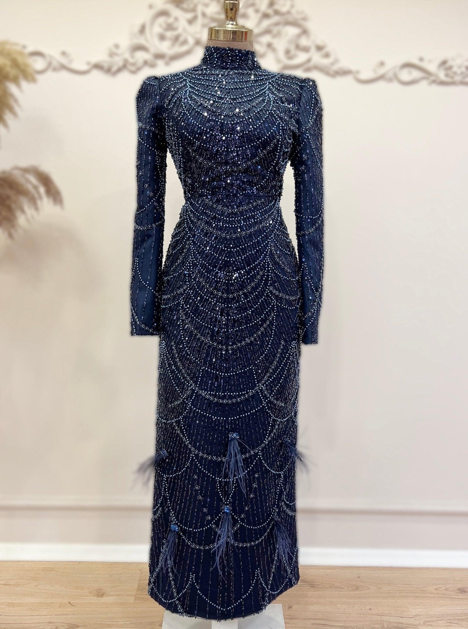 Selena Tesettür Abiye Lacivert - FioraofDress - tesettur - abiye - 48 - LACİVERT - hijab - evening - dress