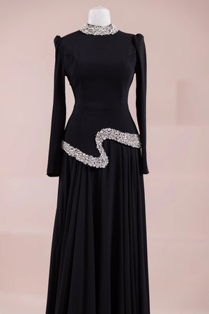 Selva Tesettür Abiye - FioraofDress - tesettur - abiye - SİYAH - 38 - hijab - evening - dress