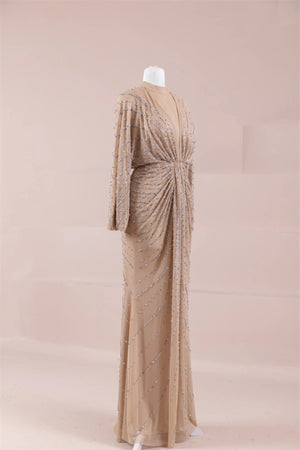 Serel Tesettür Abiye - FioraofDress - tesettur - abiye - BEJ - 36 - hijab - evening - dress