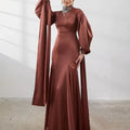 Serenay Taşlı Tesettür Abiye - FioraofDress - tesettur - abiye - 42 - kiremit - hijab - evening - dress