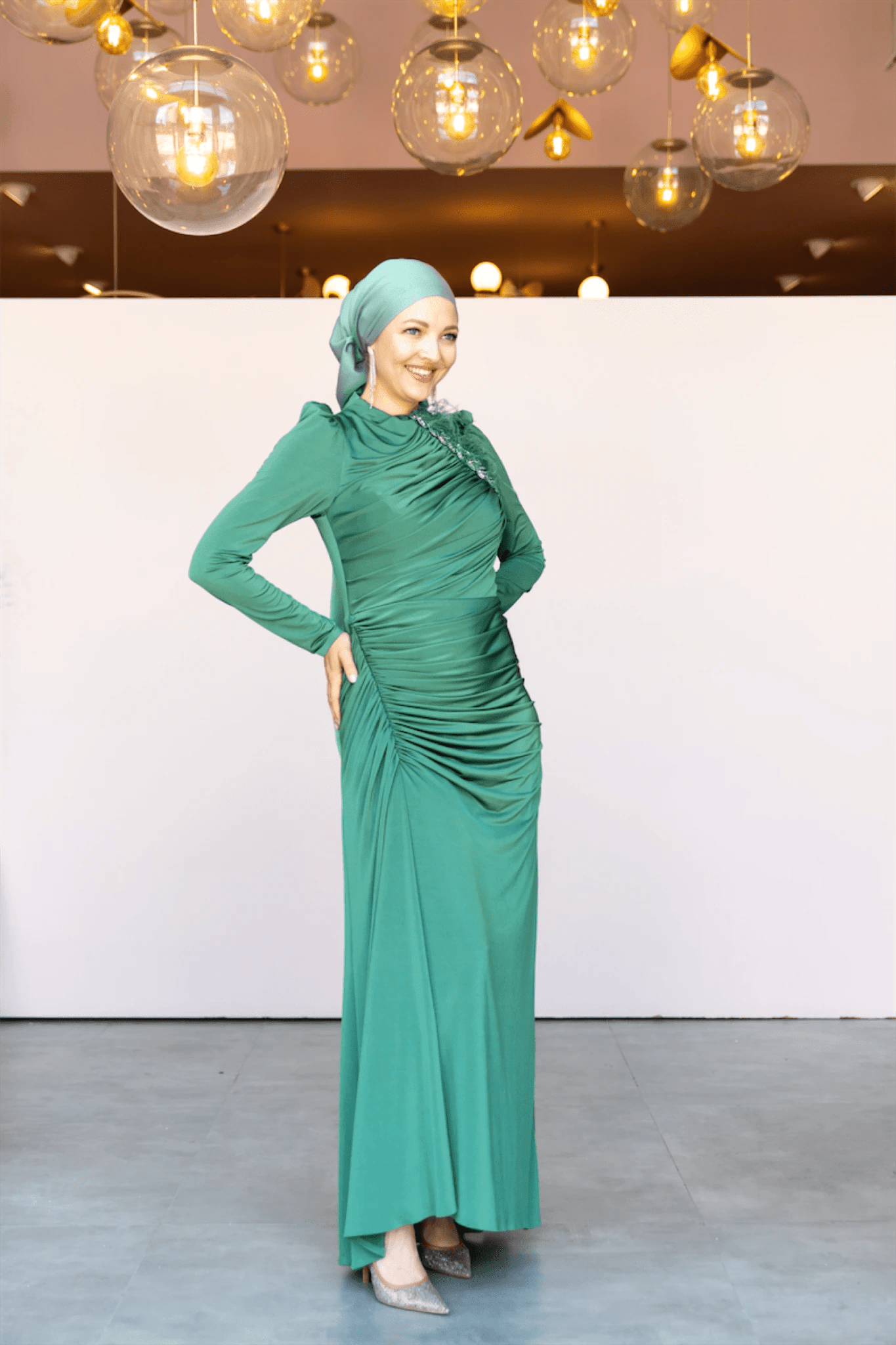 Setri Tesettür Abiye - FioraofDress - tesettur - abiye - 44 - Yağı Yeşil - hijab - evening - dress