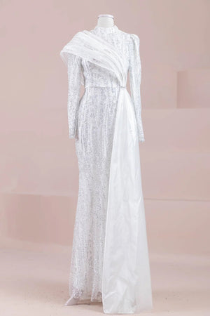 Silü Tesettür Abiye - FioraofDress - tesettur - abiye - Beyaz - 38 - hijab - evening - dress