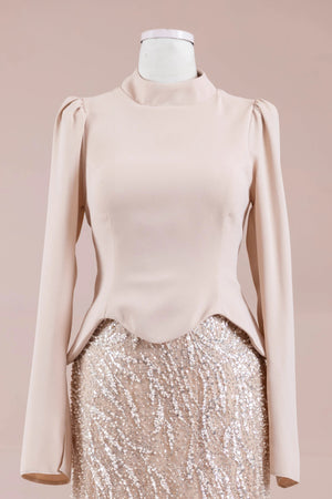 Simera Tesettür Abiye - FioraofDress - tesettur - abiye - Taş Renk - 38 - hijab - evening - dress