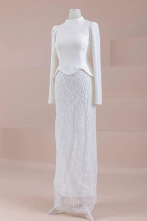 Simera Tesettür Abiye - FioraofDress - tesettur - abiye - Beyaz - 38 - hijab - evening - dress