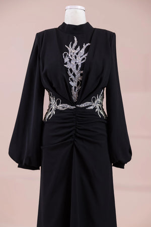 Siva Tesettür Abiye - FioraofDress - tesettur - abiye - Siyahh - 38 - hijab - evening - dress