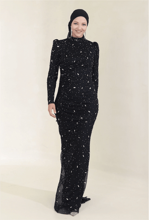 Stone Tesettür Abiye - FioraofDress - tesettur - abiye - 44 - Siyahh - hijab - evening - dress