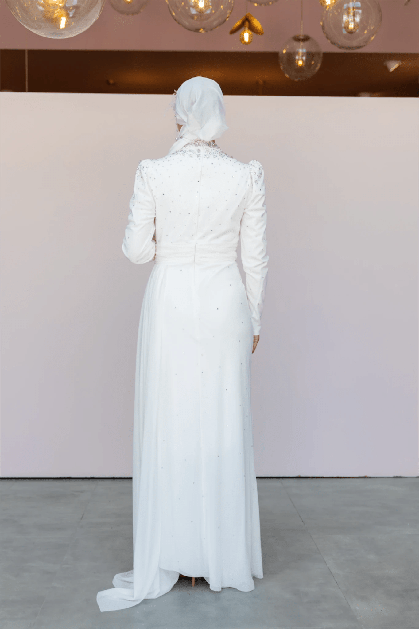 Stoneart Tesettür Abiye - FioraofDress - tesettur - abiye - 44 - Ekru - hijab - evening - dress