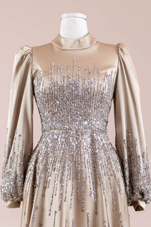 Su Abiye - FioraofDress - tesettur - abiye - 38 - GOLD - hijab - evening - dress