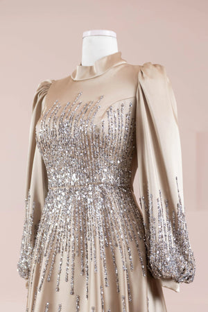 Su Abiye - FioraofDress - tesettur - abiye - 38 - GOLD - hijab - evening - dress