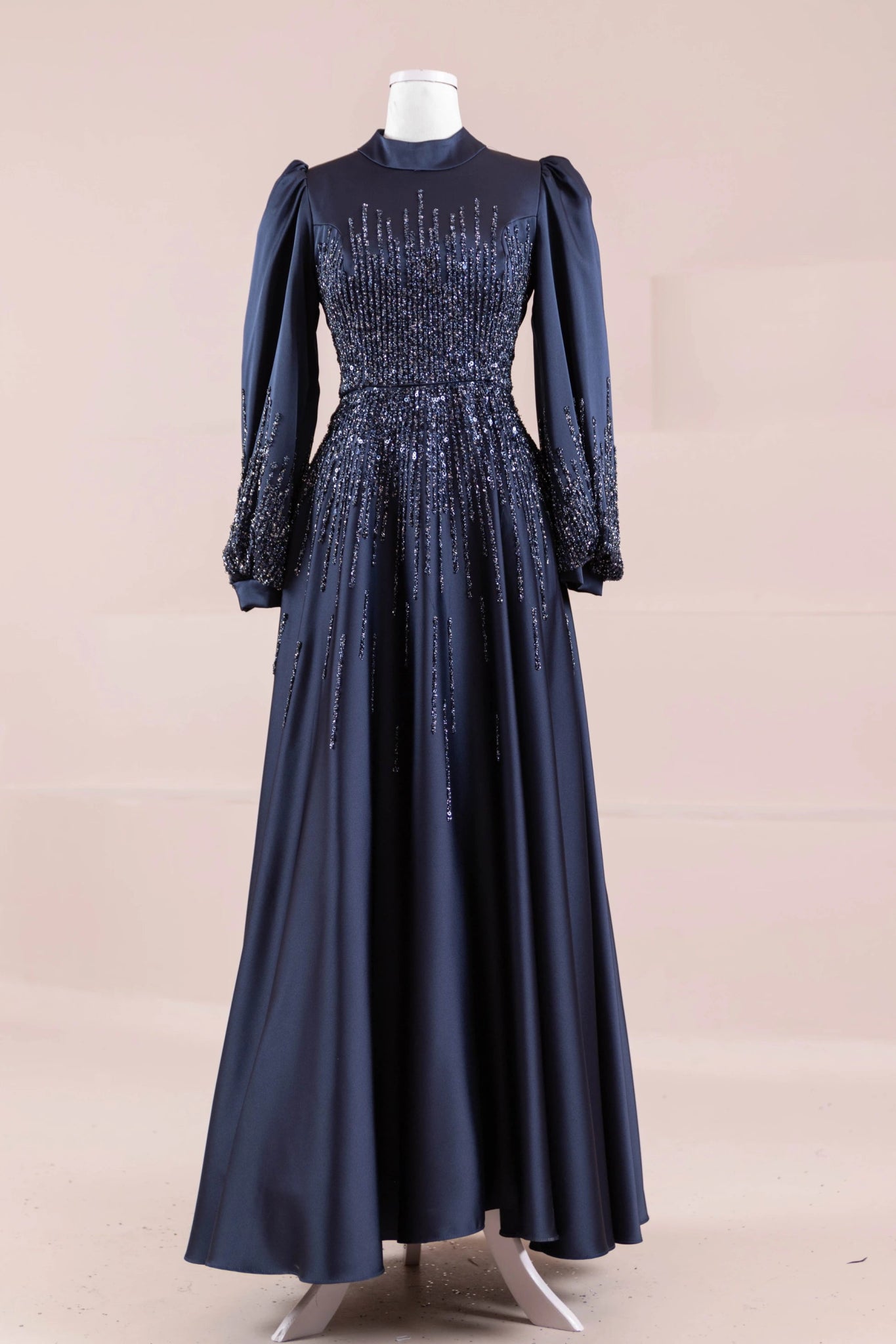 Su Abiye - FioraofDress - tesettur - abiye - 38 - LACİVERT - hijab - evening - dress