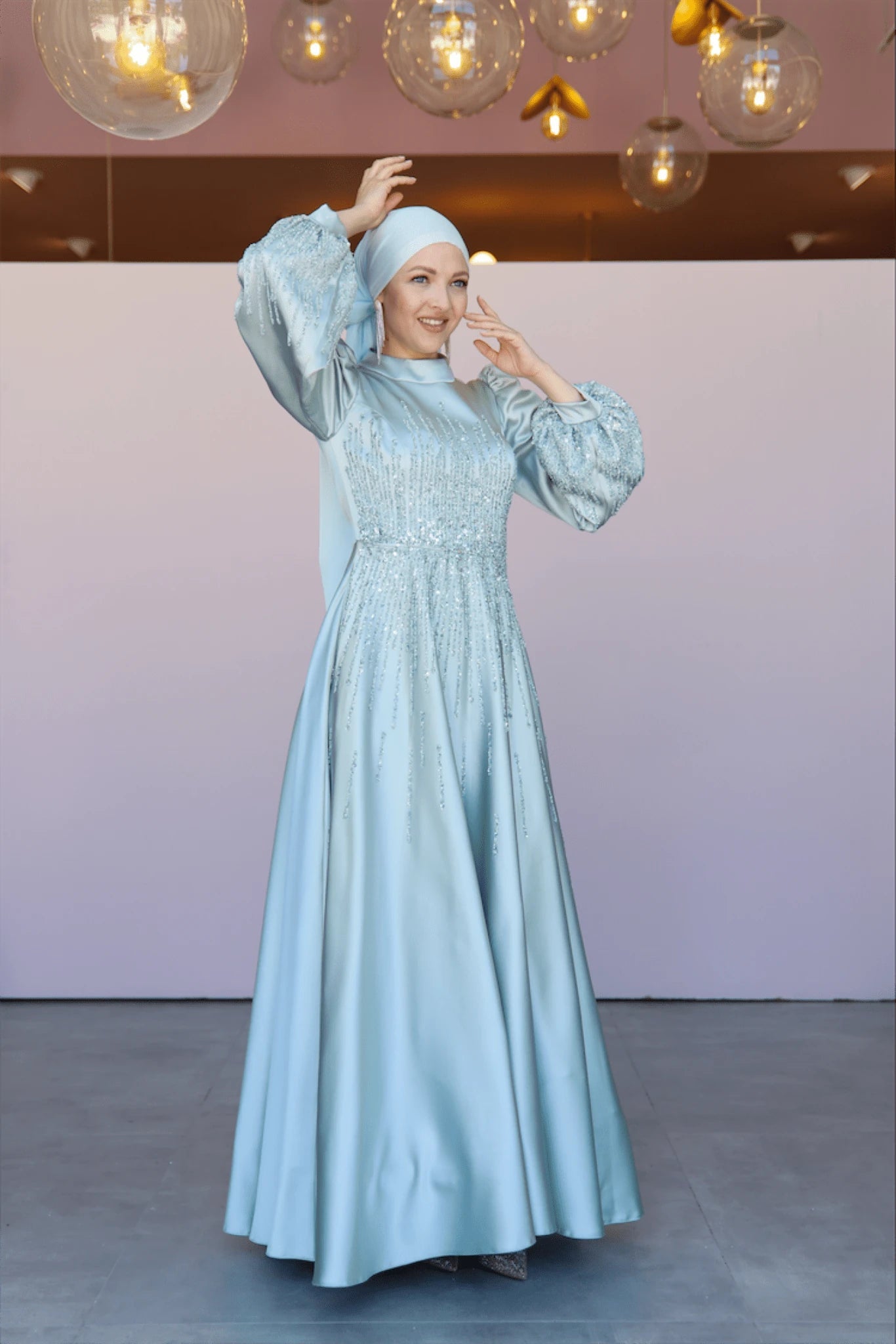 Su Abiye - FioraofDress - tesettur - abiye - 38 - Bebe Mavisi - hijab - evening - dress