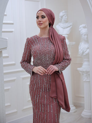 Su Tesettür Abiye - FioraofDress - tesettur - abiye - 48 - Mürdüm - hijab - evening - dress