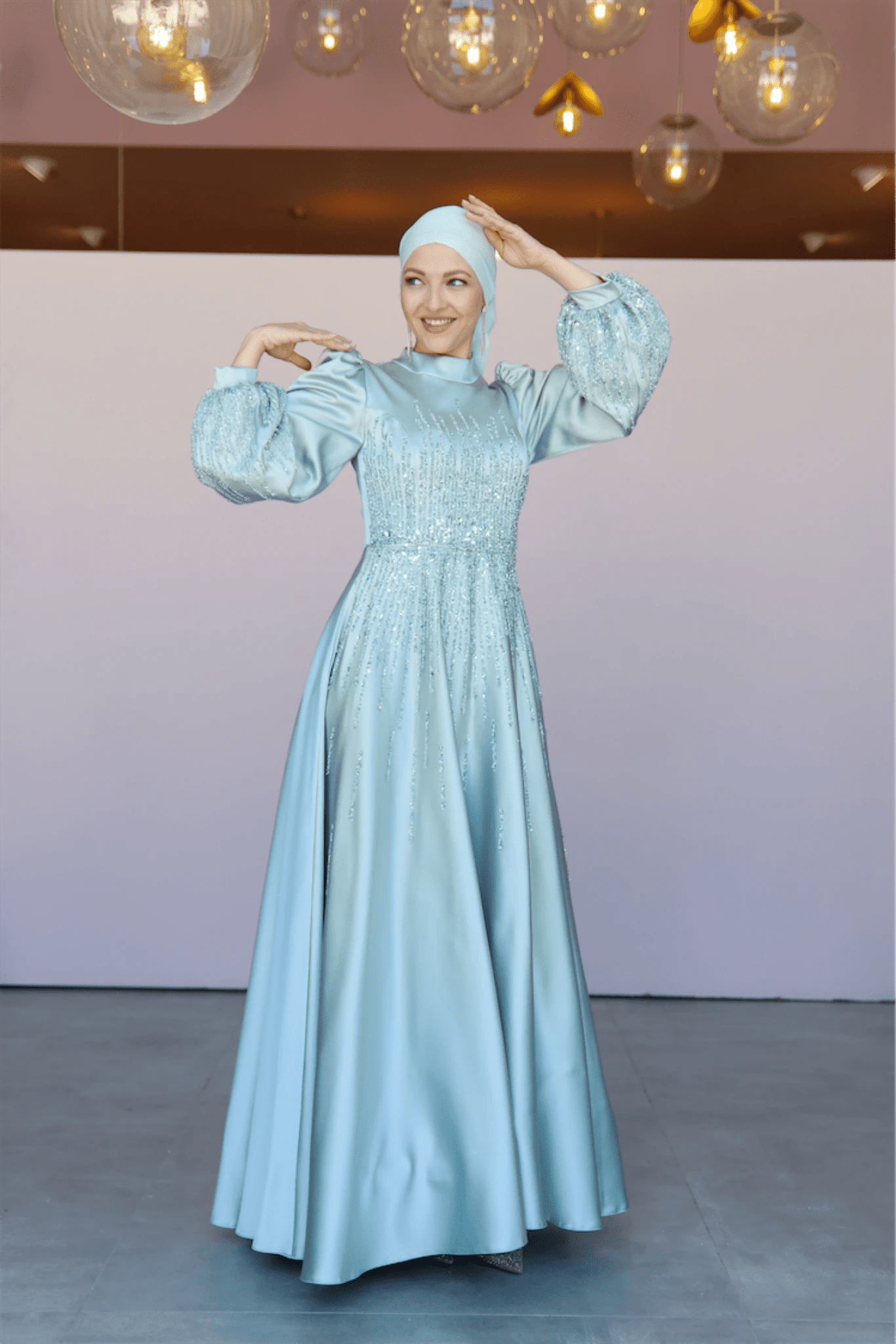 Su Tesettür Abiye - FioraofDress - tesettur - abiye - 46 - bebe - mavisi - hijab - evening - dress