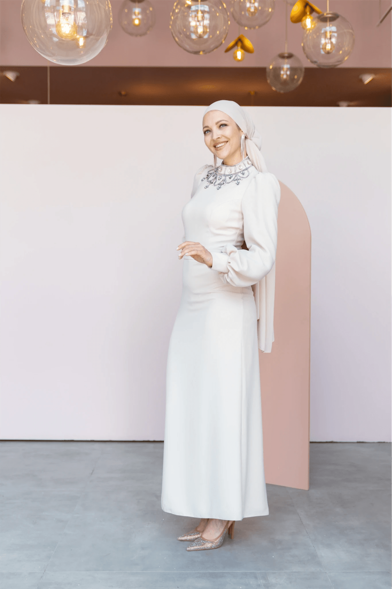 Taçmahal Tesettür Abiye - FioraofDress - tesettur - abiye - 46 - BEJ - hijab - evening - dress