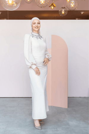 Taçmahal Tesettür Abiye - FioraofDress - tesettur - abiye - 46 - BEJ - hijab - evening - dress