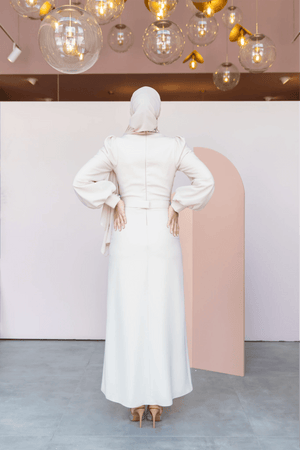 Taçmahal Tesettür Abiye - FioraofDress - tesettur - abiye - 46 - BEJ - hijab - evening - dress