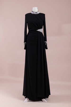 Tasha Tesettür Abiyesar - FioraofDress - tesettur - abiye - Siyahh - 38 - hijab - evening - dress