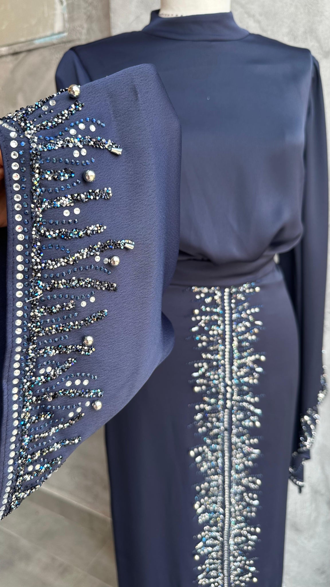 Thai Tesettür Abiye Lacivert - FioraofDress - tesettur - abiye - 36 - LACİVERT - hijab - evening - dress