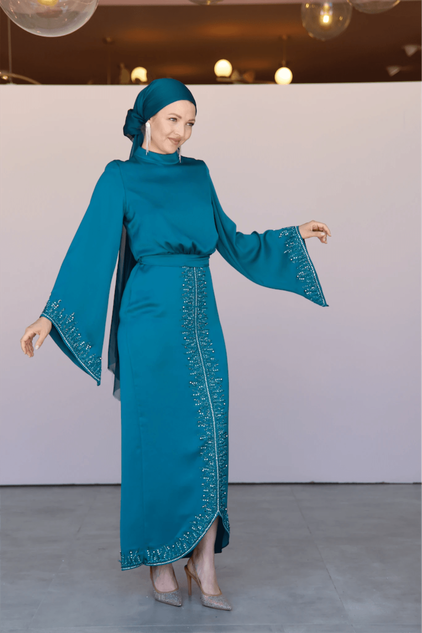 Thai Tesettür Abiye - FioraofDress - tesettur - abiye - 44 - PETROL - hijab - evening - dress