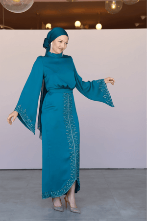 Thai Tesettür Abiye - FioraofDress - tesettur - abiye - 44 - PETROL - hijab - evening - dress