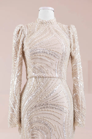 Tira Tesettür Abiye - FioraofDress - tesettur - abiye - BEJ - 38 - hijab - evening - dress